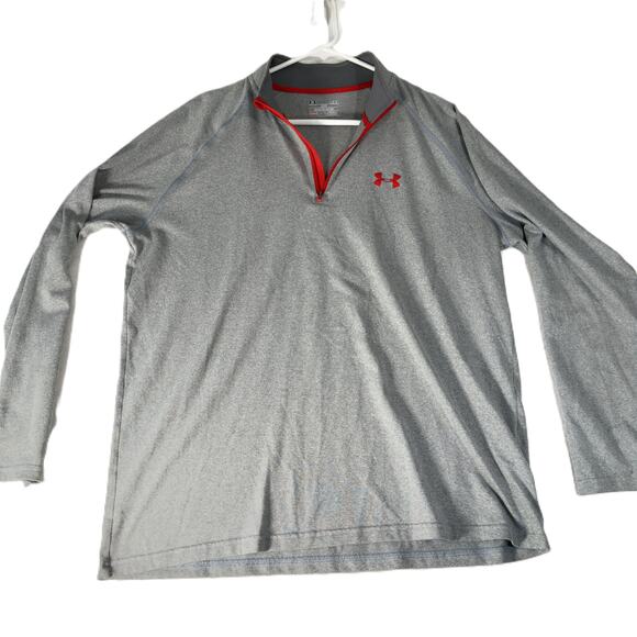 Under Armour Other - Under Armour Heat Gear 1/4 Zip Shirt Long Sleeve Grey Men L Loose Performance